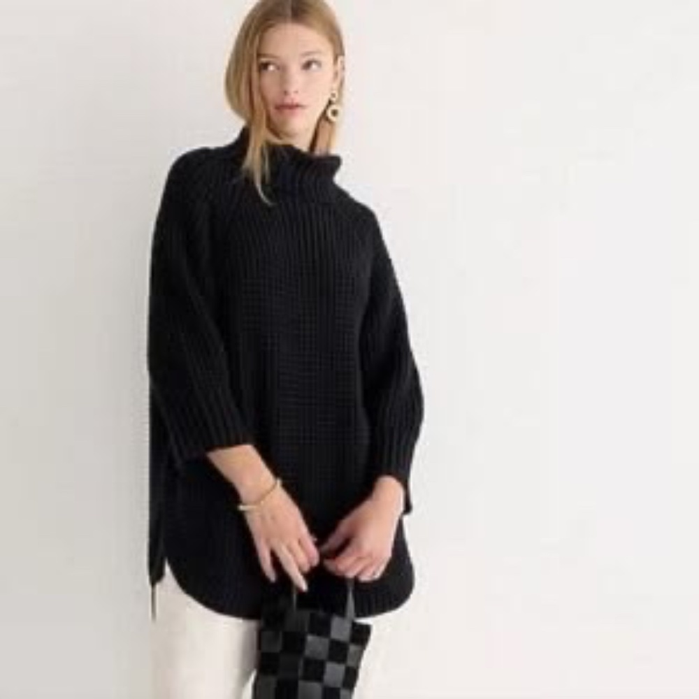 *FIRM PRICE* J. Crew Chunky Knit Turtleneck Poncho Sweater